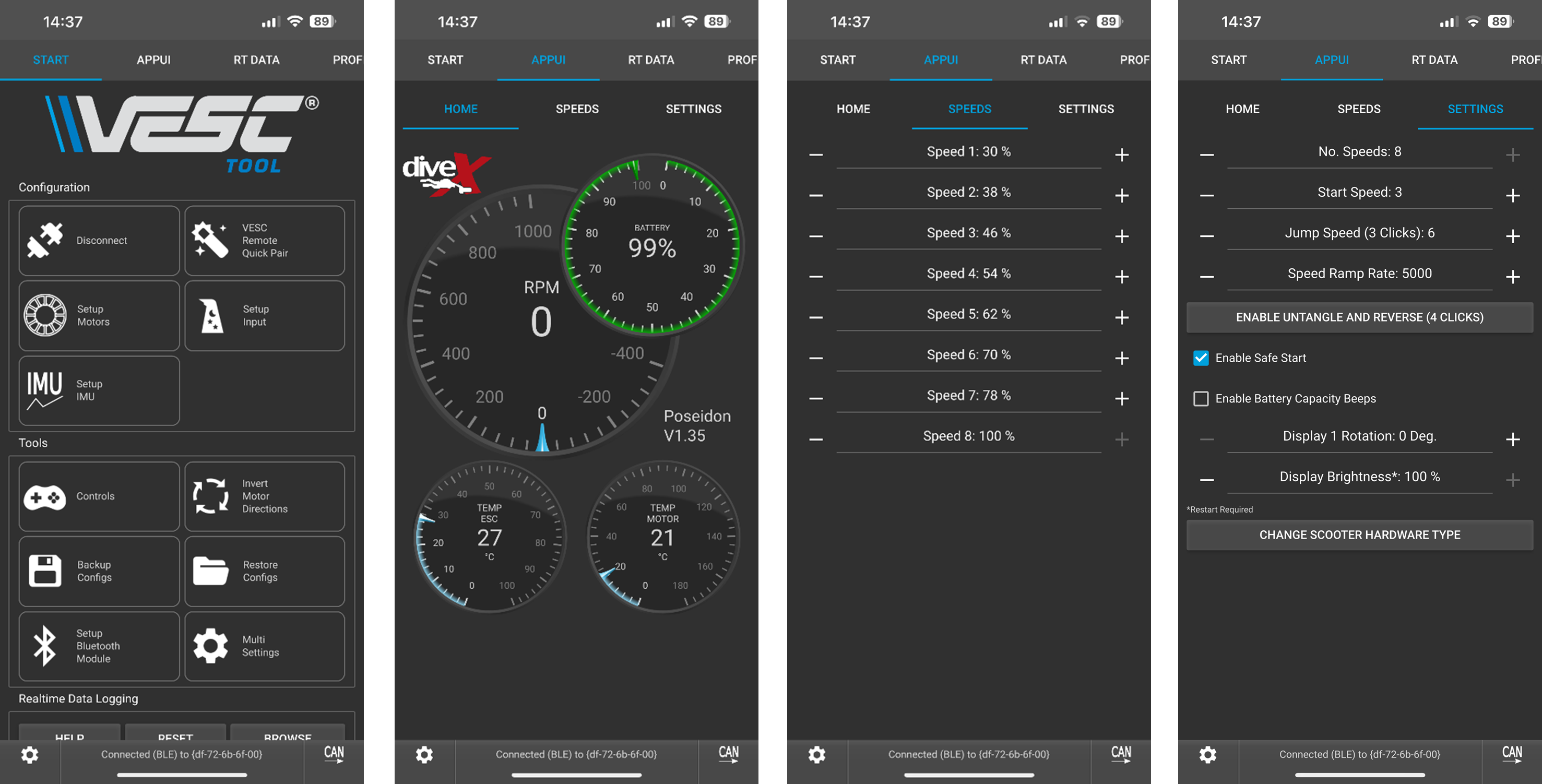 using-the-app-to-change-settings-dive-xtras